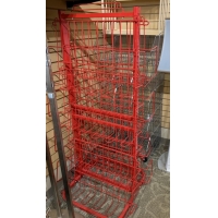Red Metal 2 Sided Stand (Fixture/Display AS IS)