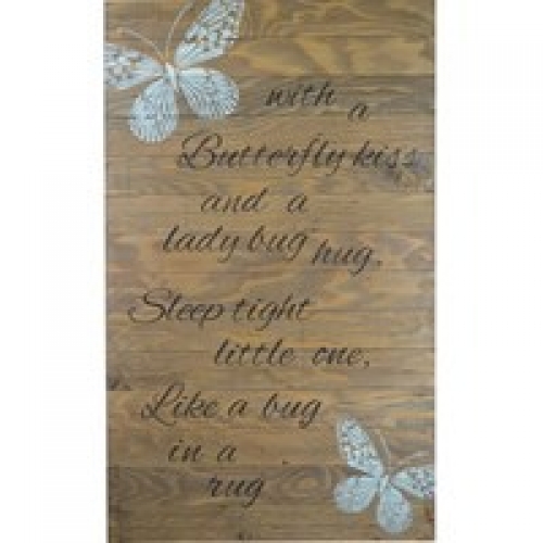 Plaque Barnwood - Butterfly Kiss (26" x 42")
